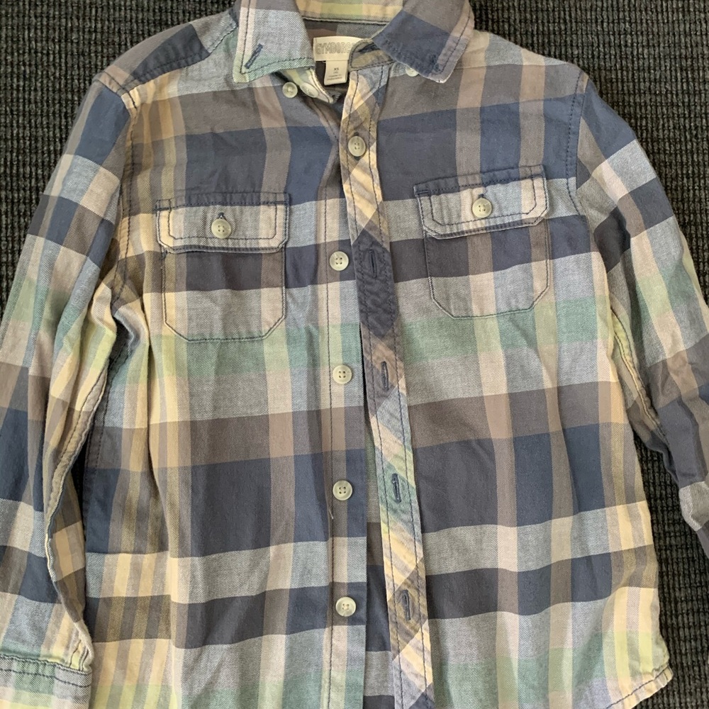 Boys flannel blue/green size 4 Gymboree